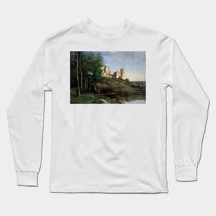 Ruins of the Chateau de Pierrefonds by Jean-Baptiste-Camille Corot Long Sleeve T-Shirt